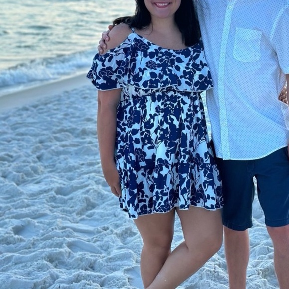 Navy and White Dress- size 12/XL - Picture 3 of 3